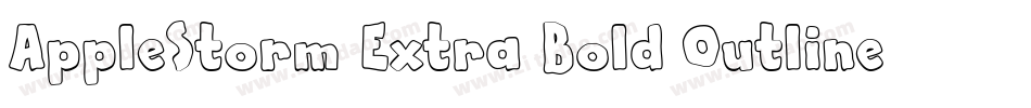 AppleStorm Extra Bold Outline Italic字体转换
